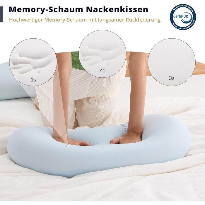Подушка для сидіння EGOHOME з піни з ефектом пам'яті для спини та куприка (65x40 см) - дихаюча, для офісного крісла, вага 70-90 кг, знімний чохол