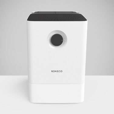 Зволожувач повітря BONECO W300 знімний бак 12 л, для кімнат до 50 м², дуже тихий 27 дБ, 2 режими, авто-вимкнення, мийка повітря, білий