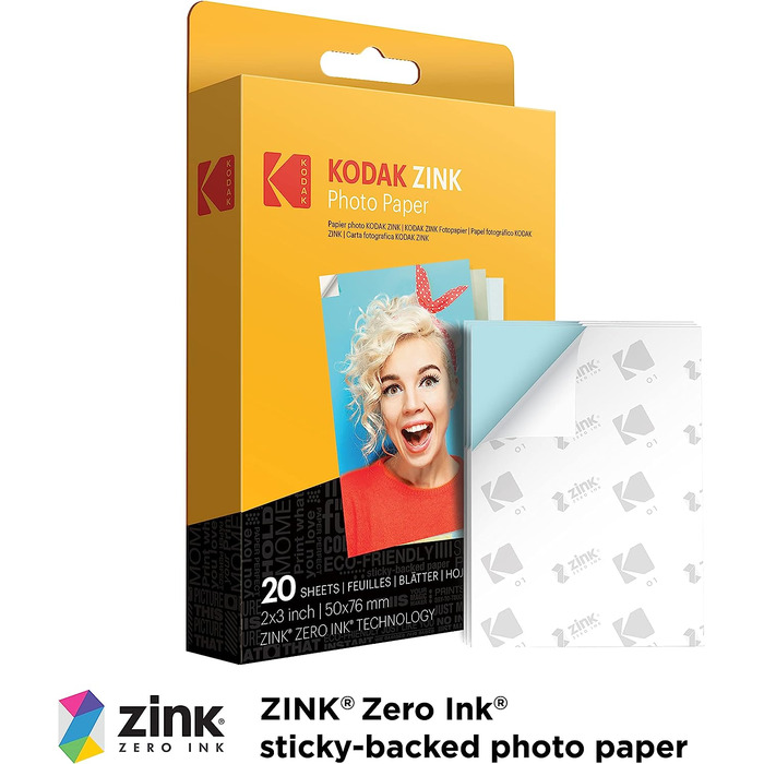 Фотодрук KODAK Step: Бездротовий мобільний принтер ZINK з безкоштовним додатком KODAK (білий)
