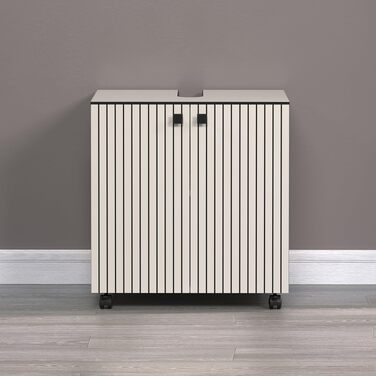 Тумба під умивальник на колесах PureBliss від trendteam smart living, 2 відкриті полиці, стійка до подряпин, світло-сірий кашемір (80x64x42 см)