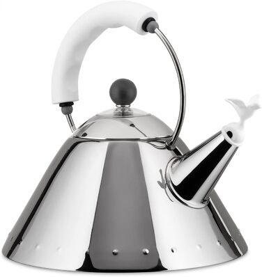 Чайник Alessi Wasserkessel з ручкою та свистком у формі пташки, PA, білий (білий, нержавіюча сталь)