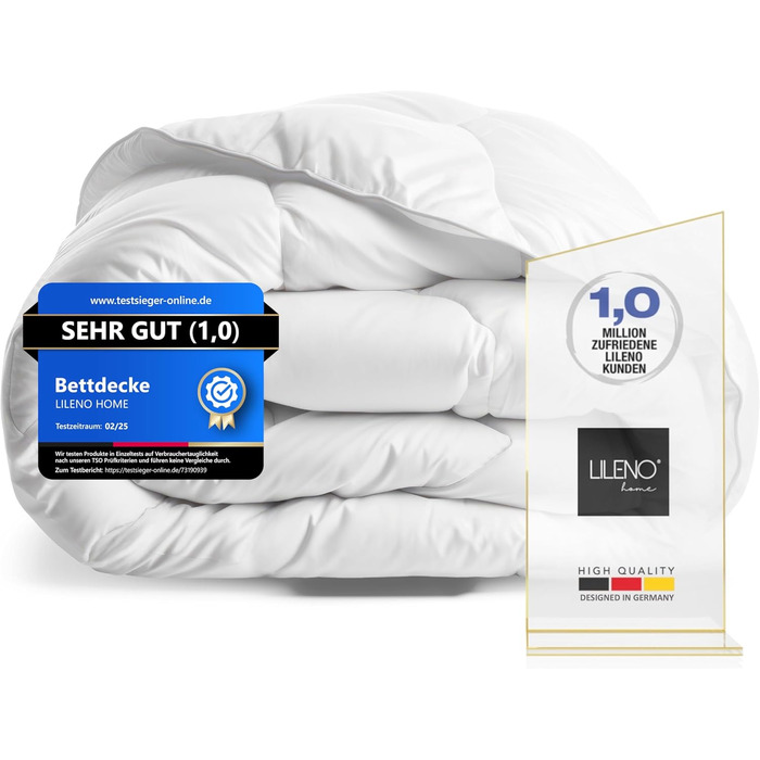 Тепла зимова ковдра LILENO HOME 155x220 см (2 шт.) - для комфортного сну, ковдра для алергіків, можна прати при 95°C