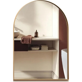 Дзеркало для ванної кімнати Arch Premium Design® Золота рамка, настінне, аркова форма, сучасний стиль (50x40 см)