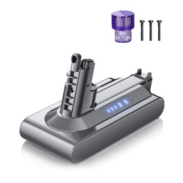 Акумулятор для пилососа Dyson V10 (Powtree) + фільтр та гвинти - 6.0Ah, сірий
