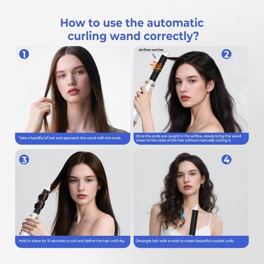 UMIGA Airstyler 5-в-1: Фен-щітка, випрямляч, плойка, об'ємна щітка для волосся 1000W, 3 режими нагріву, рожево-білий
