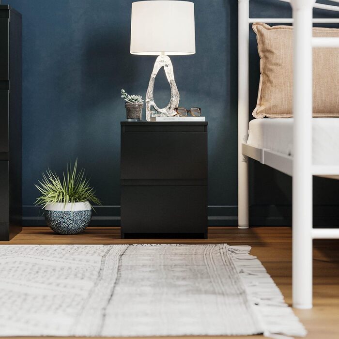 Тумба приліжкова Vida Designs Denver, чорна, 40х29,5х29,5 см