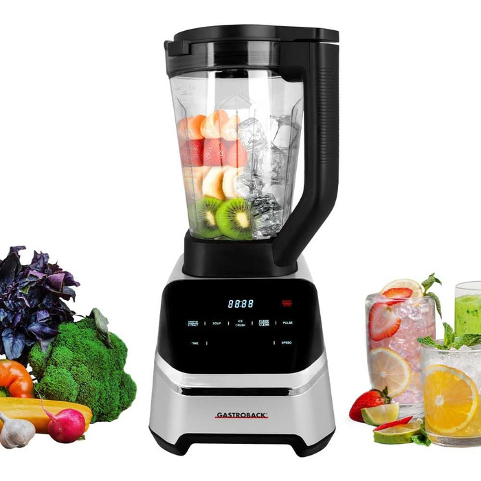GASTROBACK Професійний Standmixer 2000 Вт з Tritan-чашею 2л, 40 000 об/хв, 7 програм (суп, смузі, крижаний дрібень), професійний міксер, блендер, кухонний комбайн