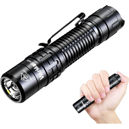 Ліхтарик Wurkkos TD02 LED тактичний, надяскравий 2000 люмен, USB-C зарядка, IP68 водонепроникний, 6 режимів, компактний, для вулиці та дому, чорний