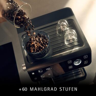 Напівавтоматична кавомашина WMF Espresso Pro з вбудованою кавомолкою, 15 бар, інтегрованими вагами та технологією Double-Thermoblock, колір стіле-сірий