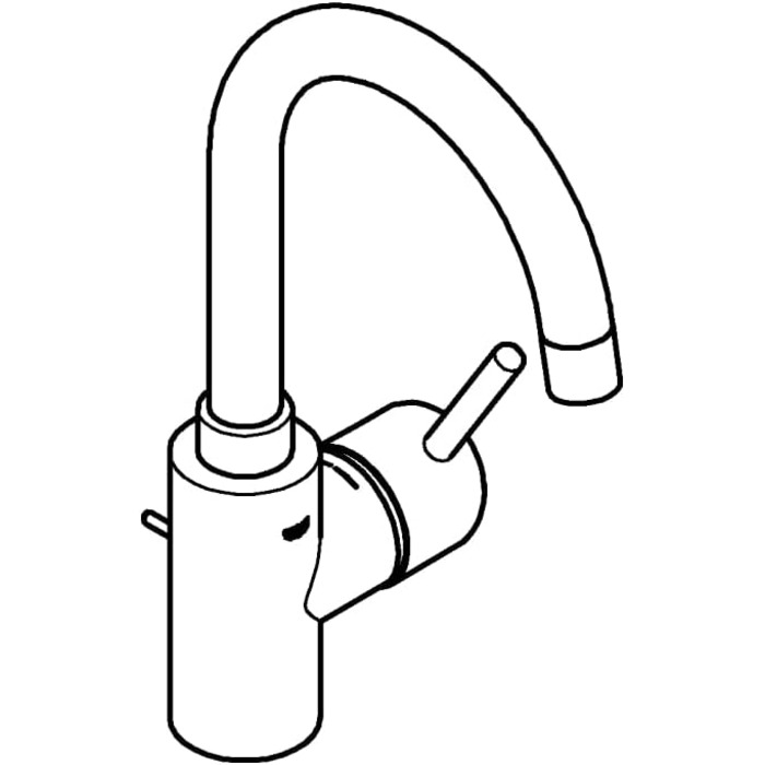 Змішувач для раковини GROHE Concetto одноручкий з QuickFix, хромований, з U-виливом 23739002