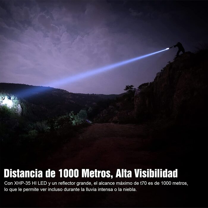 Ліхтарик TrustFire T70 LED, 2300 люмен, акумуляторний, тактичний, надяскравий, 1000 м, IPX8, 5 режимів, для полювання, кемпінгу, надзвичайних ситуацій, чорний