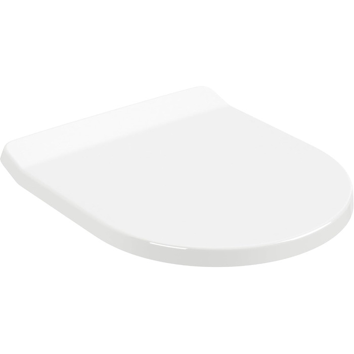 Сидіння для унітаза Villeroy & Boch Architectura D-подібне, біле глянцеве, з мікроліфтом (SoftClose), знімне, термопласт (дуропласт), арт. 98M9C101