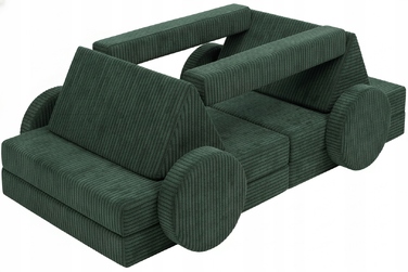 Модульний диван для дітей VELINDA, вельвет, зелений, 75x145 см