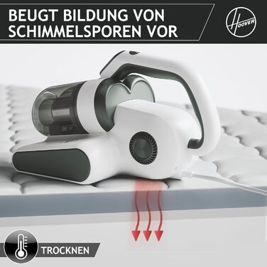 Пилосос для матраців і оббивки Hoover HMC510UV 4-в-1 з УФ-ліхтарем, сенсором пилу та функцією сушки — проти пилових кліщів, бактерій, алергенів і цвілі