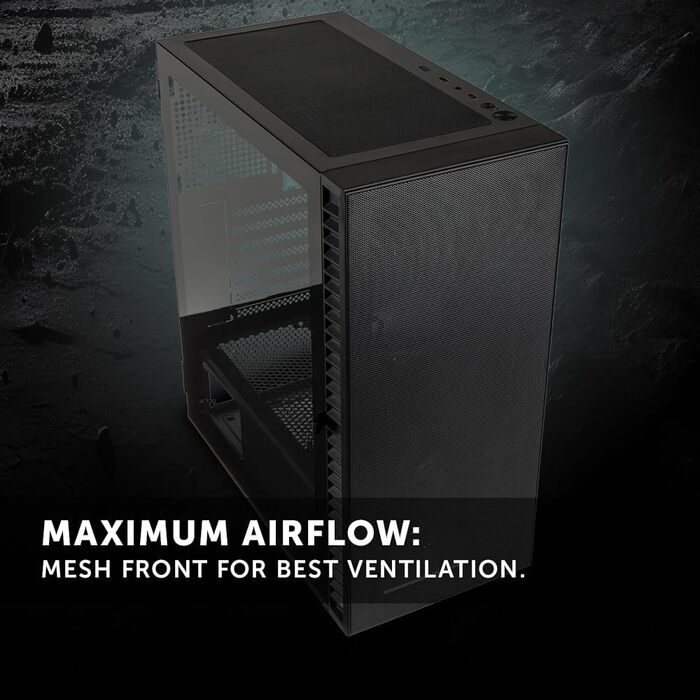 Корпус для ПК Kolink Observatory HF Mesh Core, чорний, з сітчастою передньою панеллю, відмінна вентиляція, підтримка відеокарт до 330 мм