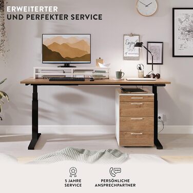 Електричний стіл для офісу boho office, 160x80 см, регульований по висоті, 2 мотори, швидкість 80 мм/сек, пам'ять, чорний каркас, біла стільниця з мультиплекс-краєм