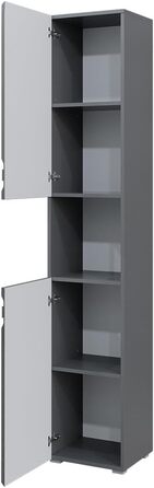 Шафа для ванної Vicco Freddy, антрацит глянець, 36x190,5 см, пенал
