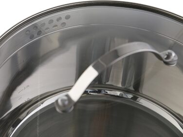 Каструля axentia Pado з кришкою зі скла, нержавіюча сталь, 1,5 л, для індукції та всіх плит, біла, Ø 16 см