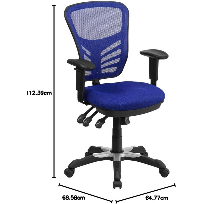 Офісне крісло Flash Furniture, металеве, синє, 69x65x112 см