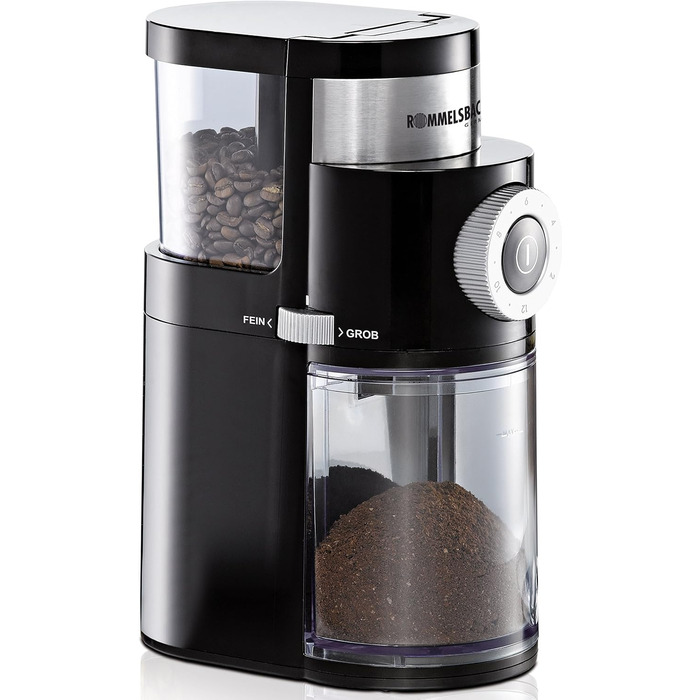 Кавоварка Moccamaster KBG Select 1.25 л 1520 Вт матова чорна + кавомолка Rommelsbacher EKM 200, 250 г, 110 Вт, комплект для приготування кави