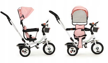 Триколісний велосипед Ecotoys 1796 (білий, чорний, рожевий, сірий)
