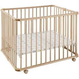 Дитячий манеж Geuther Lucilee 76x97 см, білий, 3-рівневе регулювання, м'яка оббивка, зірки