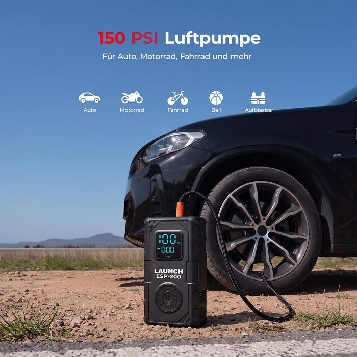 Пусковий пристрій LAUNCH ESP-200 бустер 1600A з компресором 150 PSI та Powerbank для автомобіля