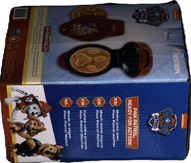 Вафельниця Paw Patrol, міні-вафельниця для дітей, офіційна ліцензія, діаметр 10 см, червона, для дня народження, Великодня та Різдва