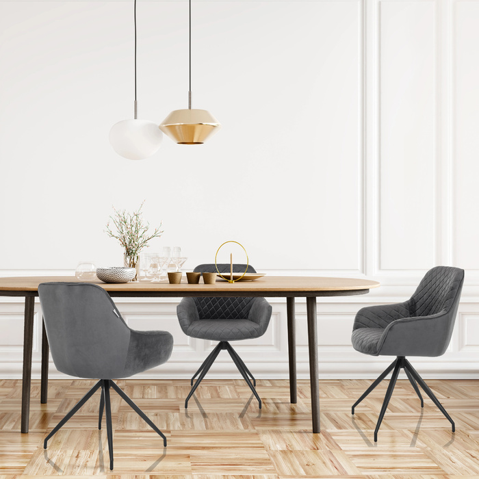 Стілець обідній ELVERUM Velvet Grey hjh LIVING
