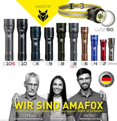 Ліхтарик AMAFOX G10-1000 люмен OSRAM XENON Power-LED, надяскравий, з регулюванням яскравості та зумом, працює на 4x AA батарейках