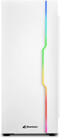 Корпус для ПК Sharkoon RGB Slider білий з підсвіткою, ATX, USB 3.0, скляна панель