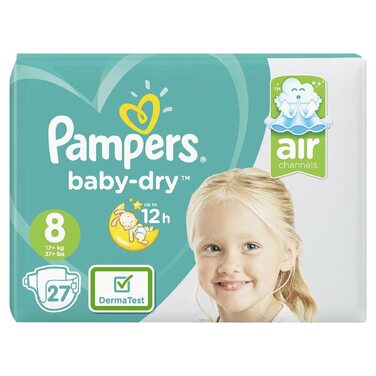 Підгузки Pampers Baby Dry, розмір 8, 27 шт