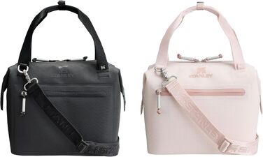Сумка-холодильник Stanley 1913 All-Day Julienne Maxi Cooler, 7.0 л, Rose Quartz — термосумка з перецьикльованого поліестеру з ременями та сітчастими кишенями