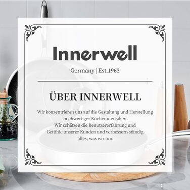 Сковорода Innerwell 28 см з кришкою, нержавіюча сталь, антипригарна, стільникове покриття, для індукції, без PFOA, підходить для посудомийної машини та духовки, срібляста