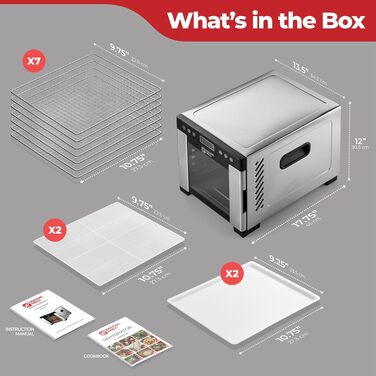 Сушарка для продуктів Magic Mill MFD-7700, 7 лотків, срібляста, пластик, прямокутна