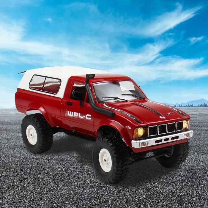 Радіокерована машина-кроулер WPL C24 RC Crawler (червона), позашляховик з LED-підсвіткою