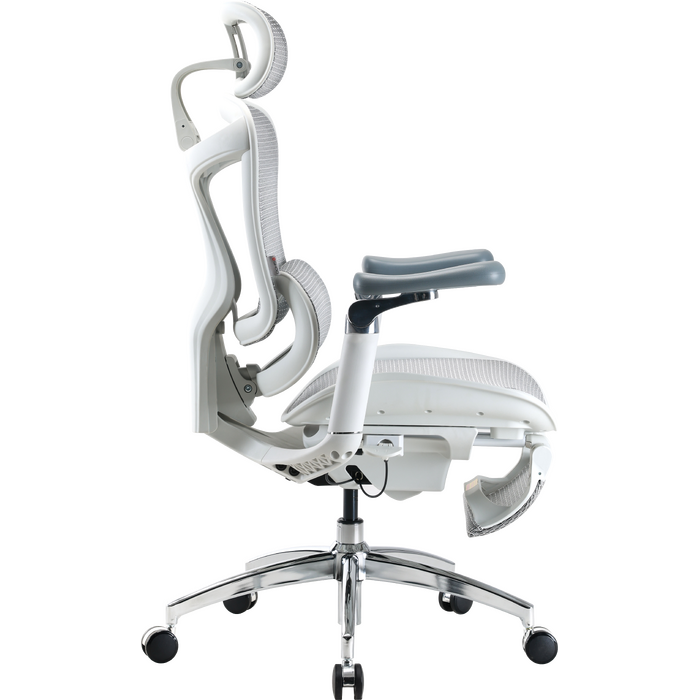 Крісло офісне з підставкою для ніг Sihoo DORO C300 Pro Mesh White with footrest