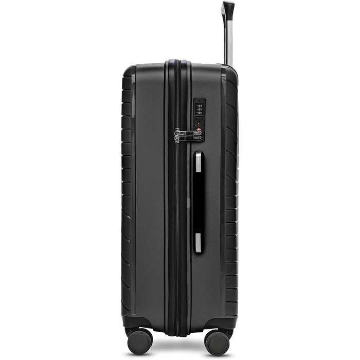 Валіза середня REDOLZ Essentials 05, 67 см, чорна, поліпропілен, 4 подвійні колеса, TSA-замок