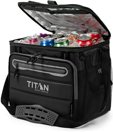 Термобокс TITAN для 40 банок + лід, 5 шарів ізоляції, зберігає лід до 2 днів, чорний