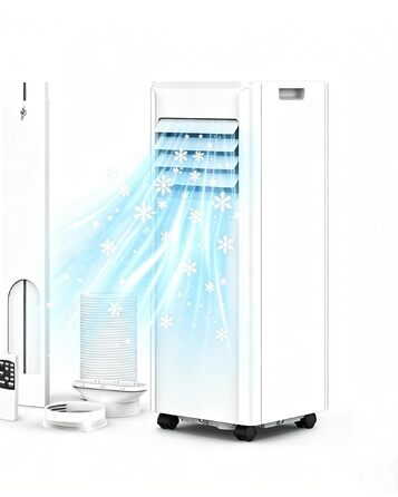 Мобільний кондиціонер Electactic 9000 BTU 3-в-1: з відведенням повітря, вентилятором та осушувачем, з пультом та таймером 24 год (Перлинно-білий)