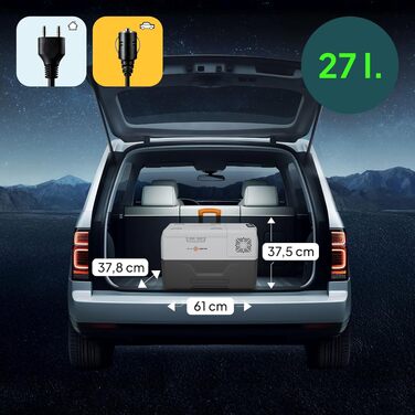 Автомобільний компресорний холодильник Peme 27/39L для авто, кемпінгу: охолодження та підігрів, 12/24/220V, Adventure Orange