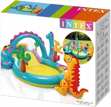 Надувний дитячий ігровий комплекс з басейном та гіркою Intex 57135 