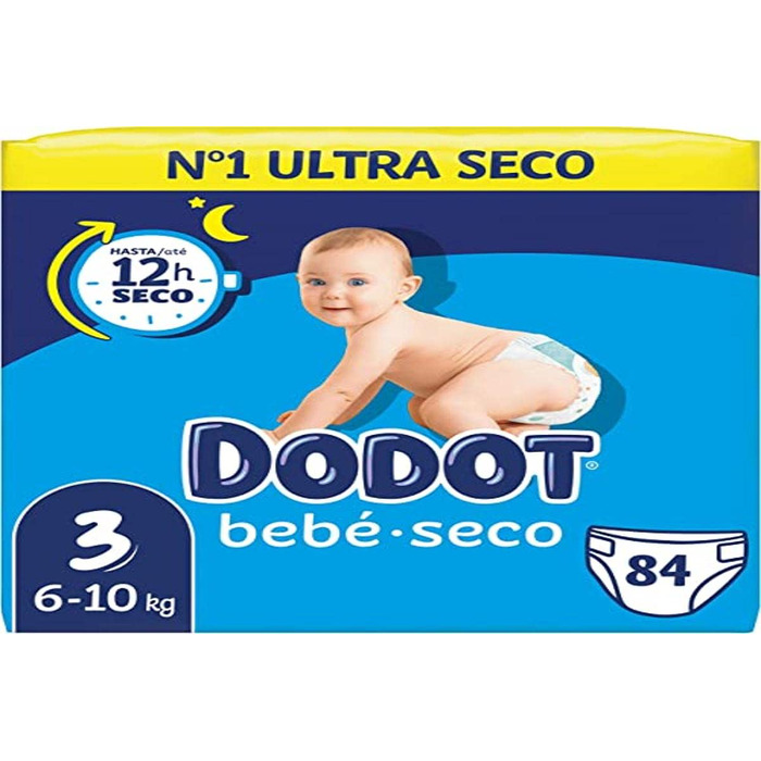 Підгузки Dodot Bebé-Seco розмір 3 (6-10 кг), 84 шт, забезпечують сухість до 12 годин