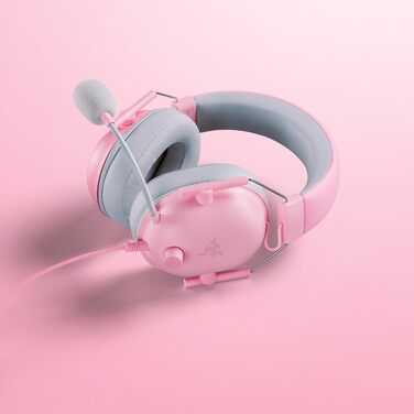 Ігрова гарнітура Razer BlackShark V2 X Quartz Pink — дротова навушники для кіберспорту, 7.1 Surround Sound, мікрофон Hyperclear, 50мм драйвери Triforce, рожева