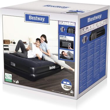 Надувний матрац Bestway Aeroluxe з вбудованим електричним насосом, Queensize 203x152x46 см