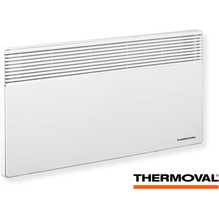 Електричний конвектор Thermoval TX 2500, 2,5 кВт, IP20, підлоговий або настінний електрообігрівач для дому та офісу, білий