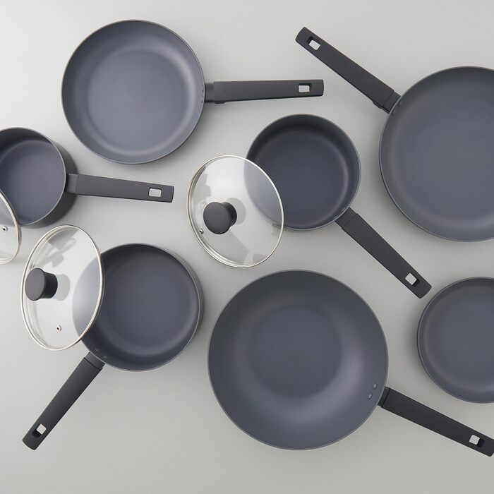 Набір сковорідок Russell Hobbs COMBO-8694 Shield (3 шт.): 20, 24, 28 см, індукція, антипригарне покриття, сірий колір