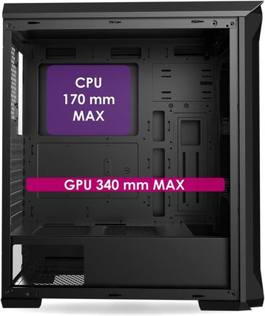 Ігровий корпус для ПК EMPIRE GAMING Darkwitcher, ARGB, середній ATX, металева сітка, скляна бокова панель, 4 вентилятори 120 мм, адресне підсвічування RGB, 5V PWM