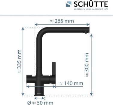 Кухонний змішувач SCHÜTTE 99805 AQUASTAR PRO 3-в-1 з системою фільтрації води від вапна та важких металів, чорний