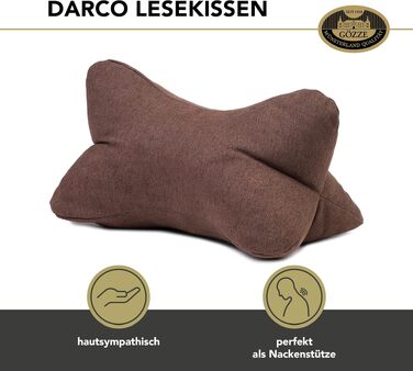 Подушка для читання Gözze Darco, м'яка та зручна, 40x25 см, колір шоколад - ідеально для дивана